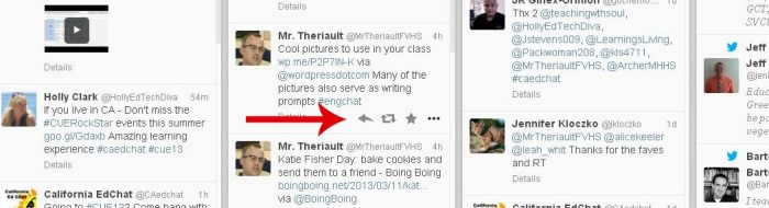 Twitter action buttons